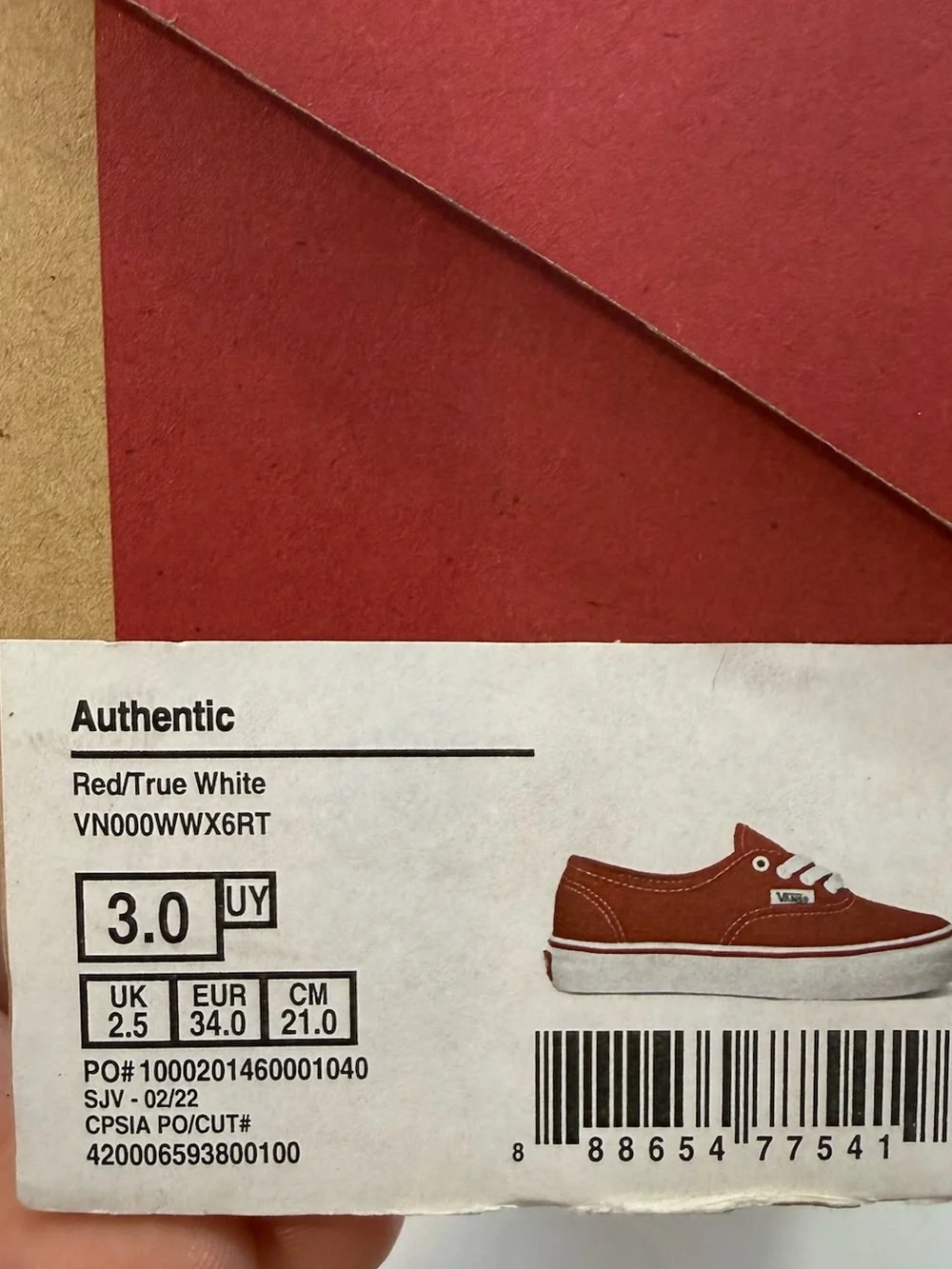 Vans Classic Red Canvas Sneakers with White Laces